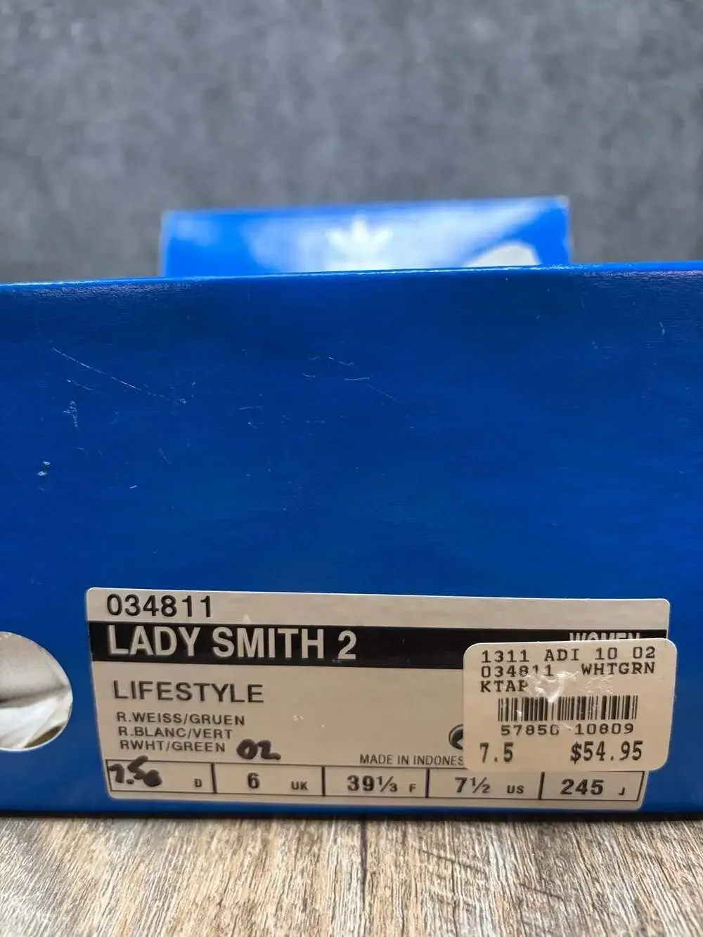 Adidas Stan Smith Womens 7.5 Youth 6 White Green Leather Sneakers NIB READ